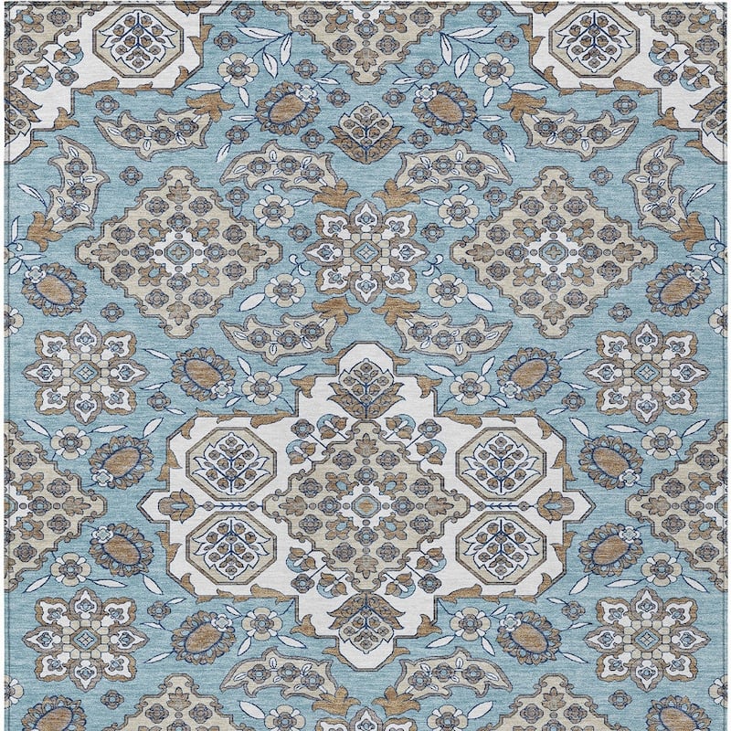 HomeRoots Medallion Traditional Rectangle Outdoor Rug