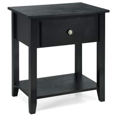Nightstand Beside Sofa Table End Table with Drawer & Shelf - 15" x 22" x 24" (L x W x H)