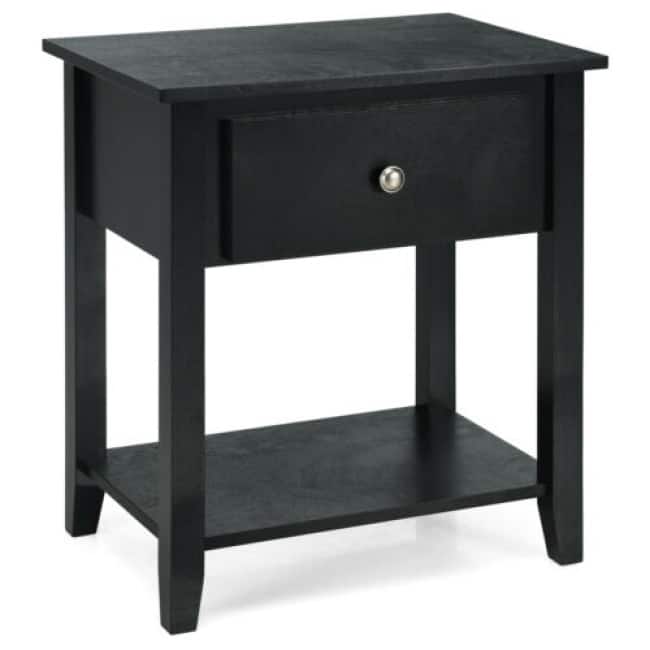 Nightstand Beside Sofa Table End Table with Drawer & Shelf - 15" x 22" x 24" (L x W x H)