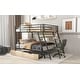 preview thumbnail 12 of 10, Full Size Metal & Wood Loft Bed with L -shaped desk and shelves, Black and Brown