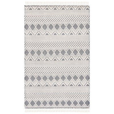 SAFAVIEH Handmade Natura Cornella Moroccan Wool Rug - Ivory/Charcoal - 5' x 8'
