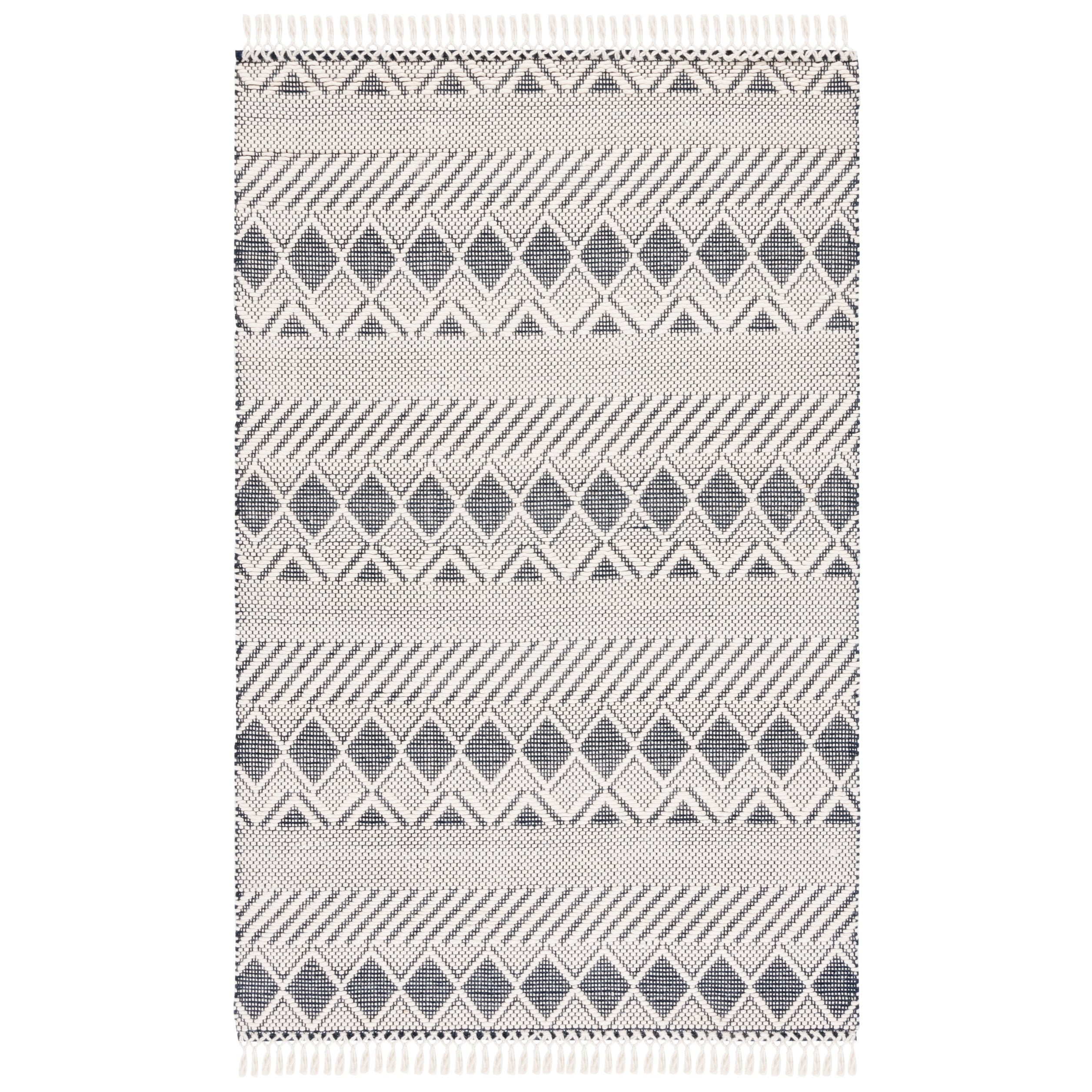 SAFAVIEH Handmade Natura Cornella Moroccan Wool Rug - Ivory/Charcoal - 5' x 8'