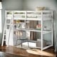 preview thumbnail 17 of 31, Twin Size Loft Bed with Desk and Shelves, Two Built-in Drawers, Gray White