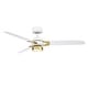 preview thumbnail 1 of 6, Fanimation Amped 52 inch Indoor Ceiling Fan with LED Light Kit and Remote - Matte White and Brushed Satin Brass