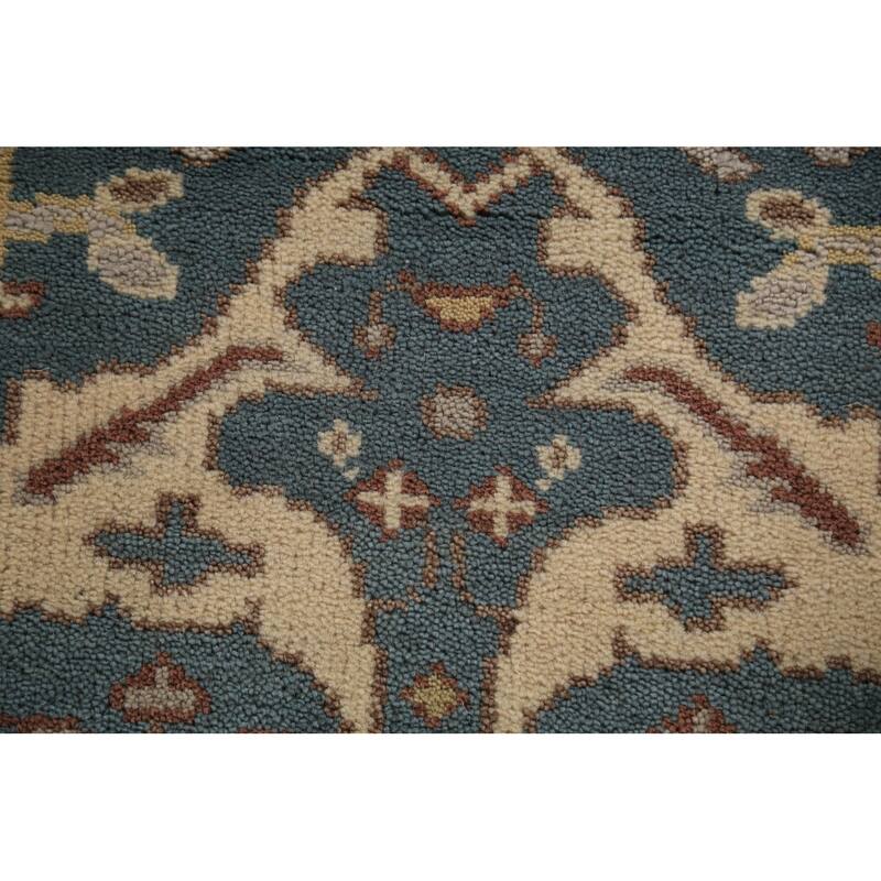 Light Blue Oushak Indian Runner Rug Handmade Wool Carpet - 2'7" x 10'2"