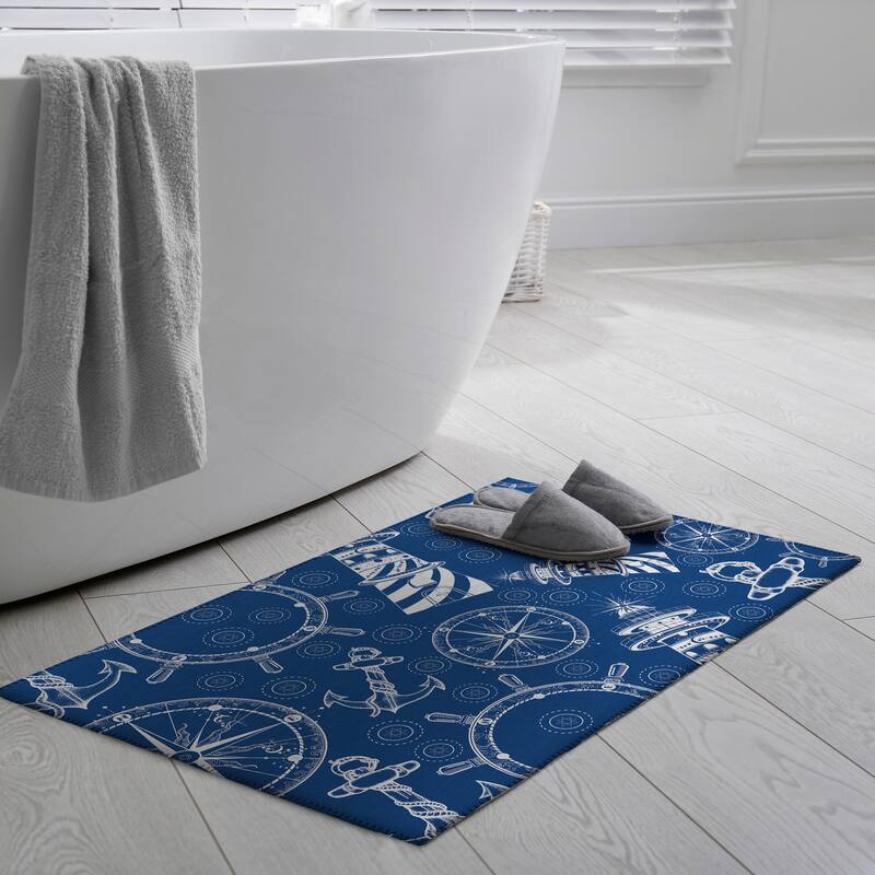 Indoor/Outdoor Harpswell Lighthouse Washable Rug - 1'8" x 2'6" - Navy