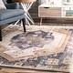 preview thumbnail 7 of 9, Nuloom Blue Transitional Vintage Glossy Shay Medallion Faded Border Area Rug 5' 3" x 7' 7" - Blue - Rectangle