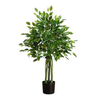 3.5-ft UV Resistant Artificial Ficus Tree (Indoor/Outdoor) - Green