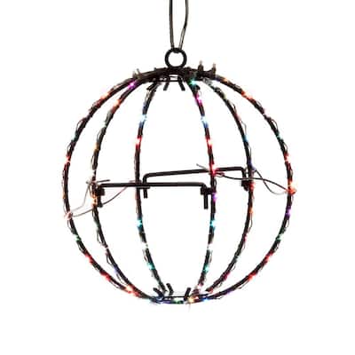 Kurt Adler 6-Inch RGB LED Foldable Metal Sphere - 6"