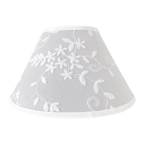 Grey Floral Vintage Lace Lamp Shade - Solid Light Gray Silver Luxurious Elegant Princess Boho Shabby Chic Luxury Glam Flower