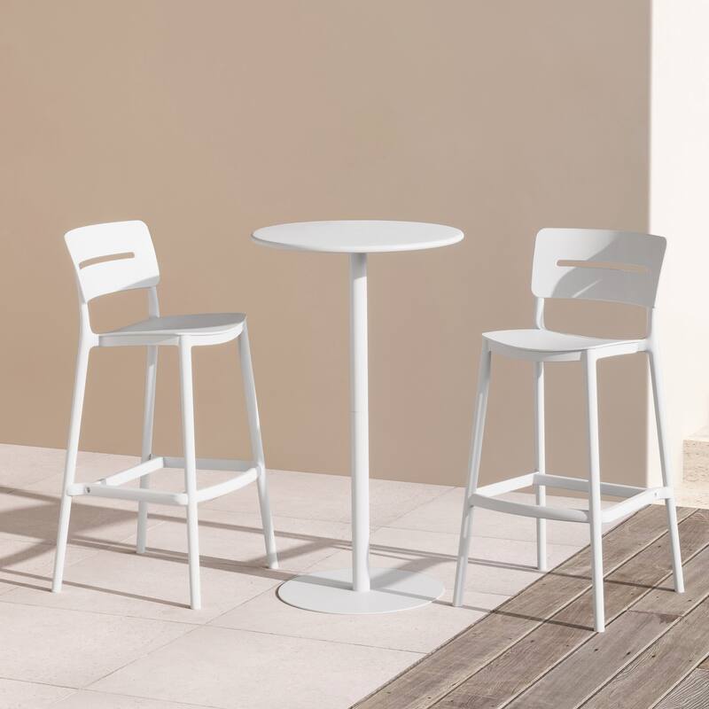 Frond and Form 2-Person Outdoor Round Dining Set Bar Height