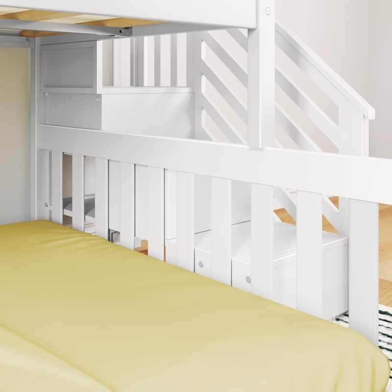 Twin Over Full Low Bunk With Staircase