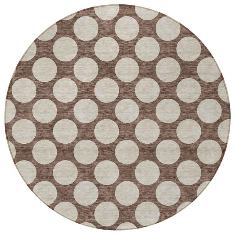 HomeRoots Polka Dot Transitional Rectangle Outdoor Rug