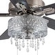 preview thumbnail 3 of 9, River of Goods Roxsie 52-inch Satin Nickel LED Chandelier Ceiling Fan - 52"L x 52"W x 18.25"H - 52"L x 52"W x 18.25"H