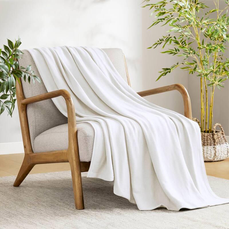 Chelsea Square Rayon from Bamboo Cooling Cotton Lightweight Blanket for Summer Spring