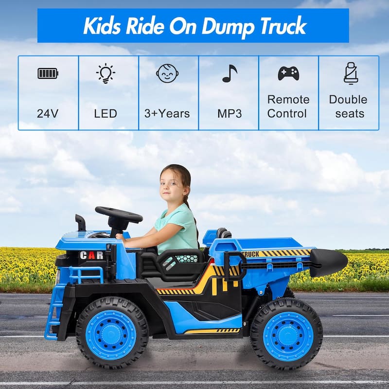 24V 2 Seater Kids Ride On Dump Truck with R/C