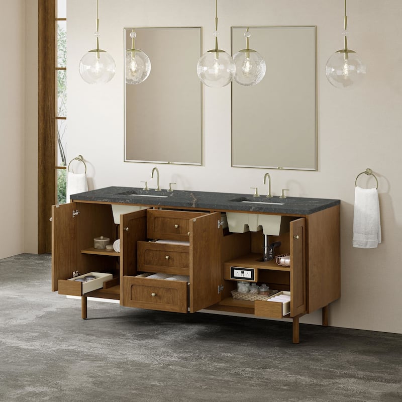 James Martin Vanities 545-V72-3PBL Laurent 72" Double Basin Poplar