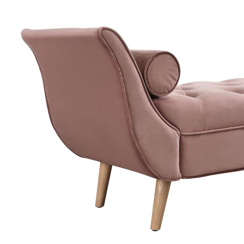 Christopher Knight Home - Quillon Velvet Tufted End of Bed Bench with Solid Wood Legs and 2 Pillows