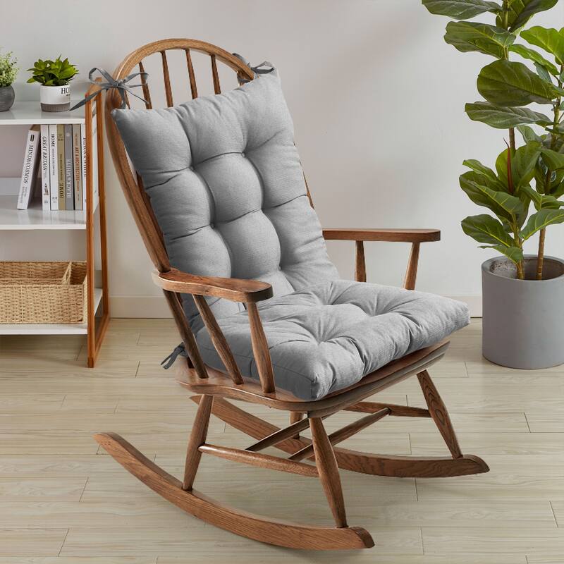 Sweet Home Collection Rocking Chair Cushion Set - Silver