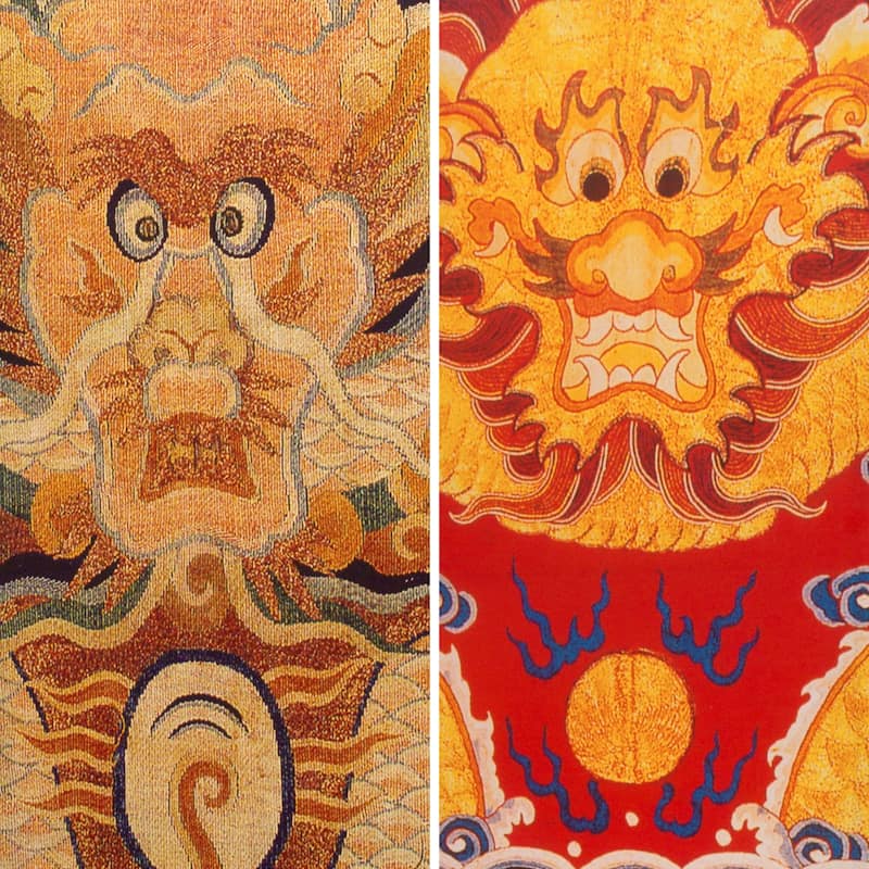 Handmade 6' Dragon of the Red Chamber Double Sided Room Divider