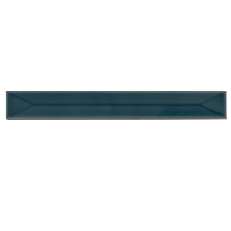 Apollo tile 2" x 16" Horizonte Glossy Emerald Petrol Blue Ceramic Tile (10.76 sq ft/case) - 50 Pack