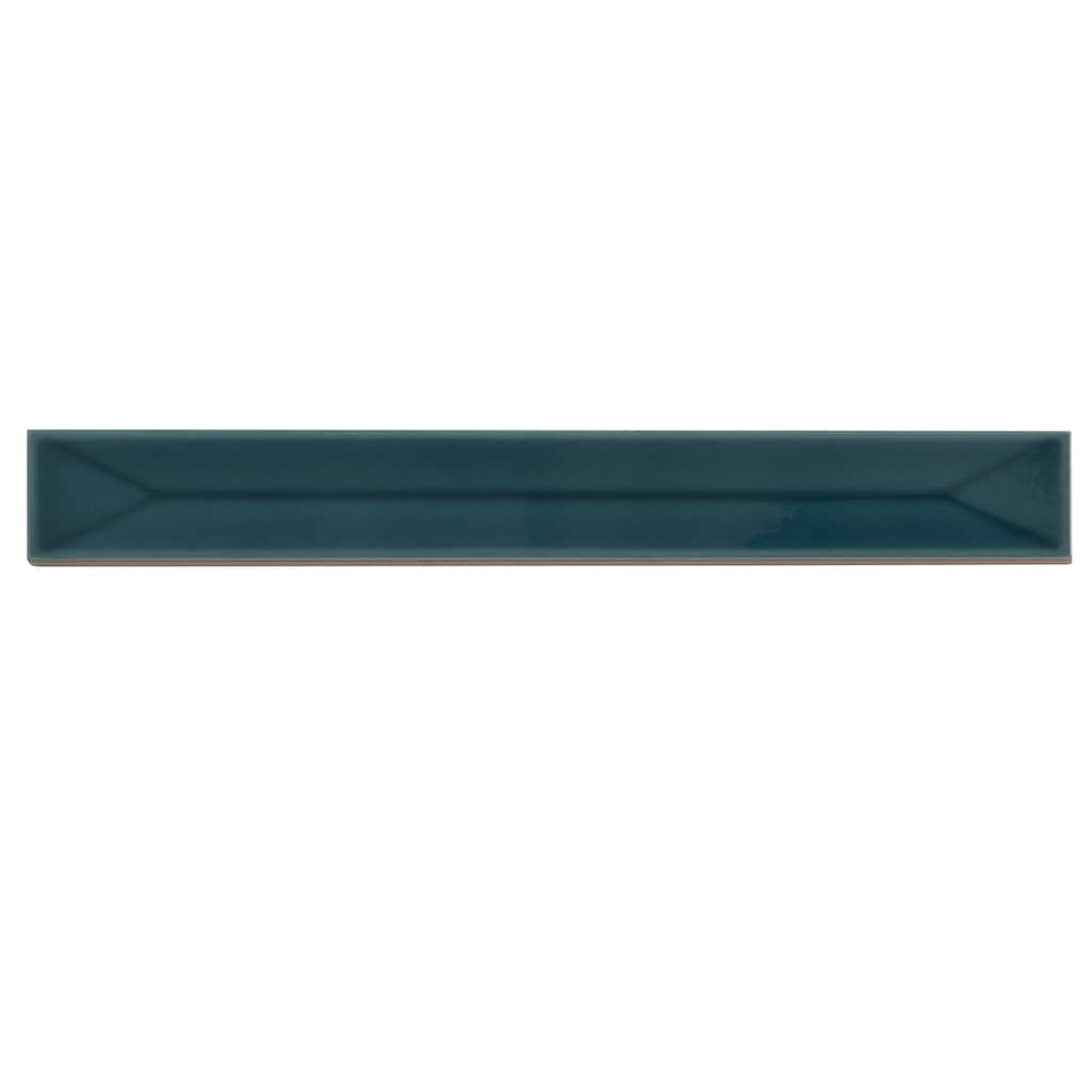 Apollo tile 2" x 16" Horizonte Glossy Emerald Petrol Blue Ceramic Tile (10.76 sq ft/case) - 50 Pack