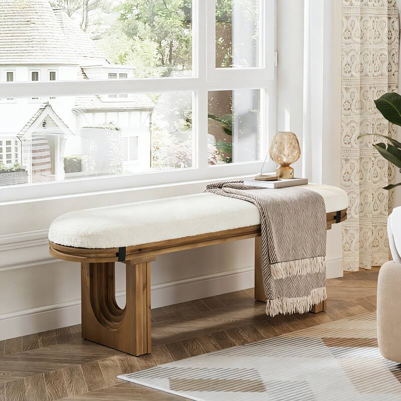 47.24" Bedroom Bench, Upholstered Bench for Bedroom End of Bed