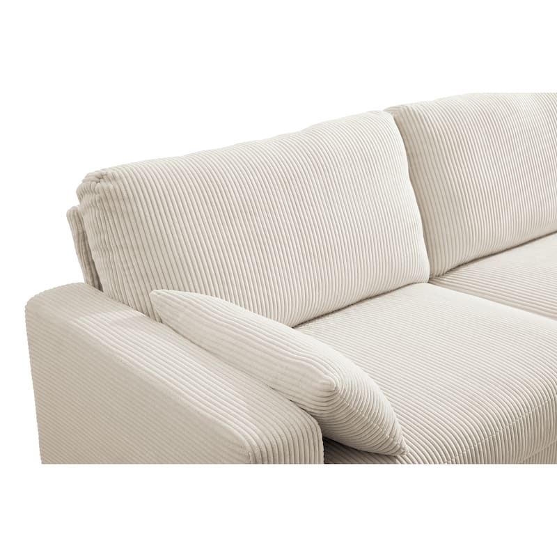Modern Loveseat Sofa for Living Room, Removable Cover, Spring Cushions, Solid Wood Frame, Wide Armrest for Small Space