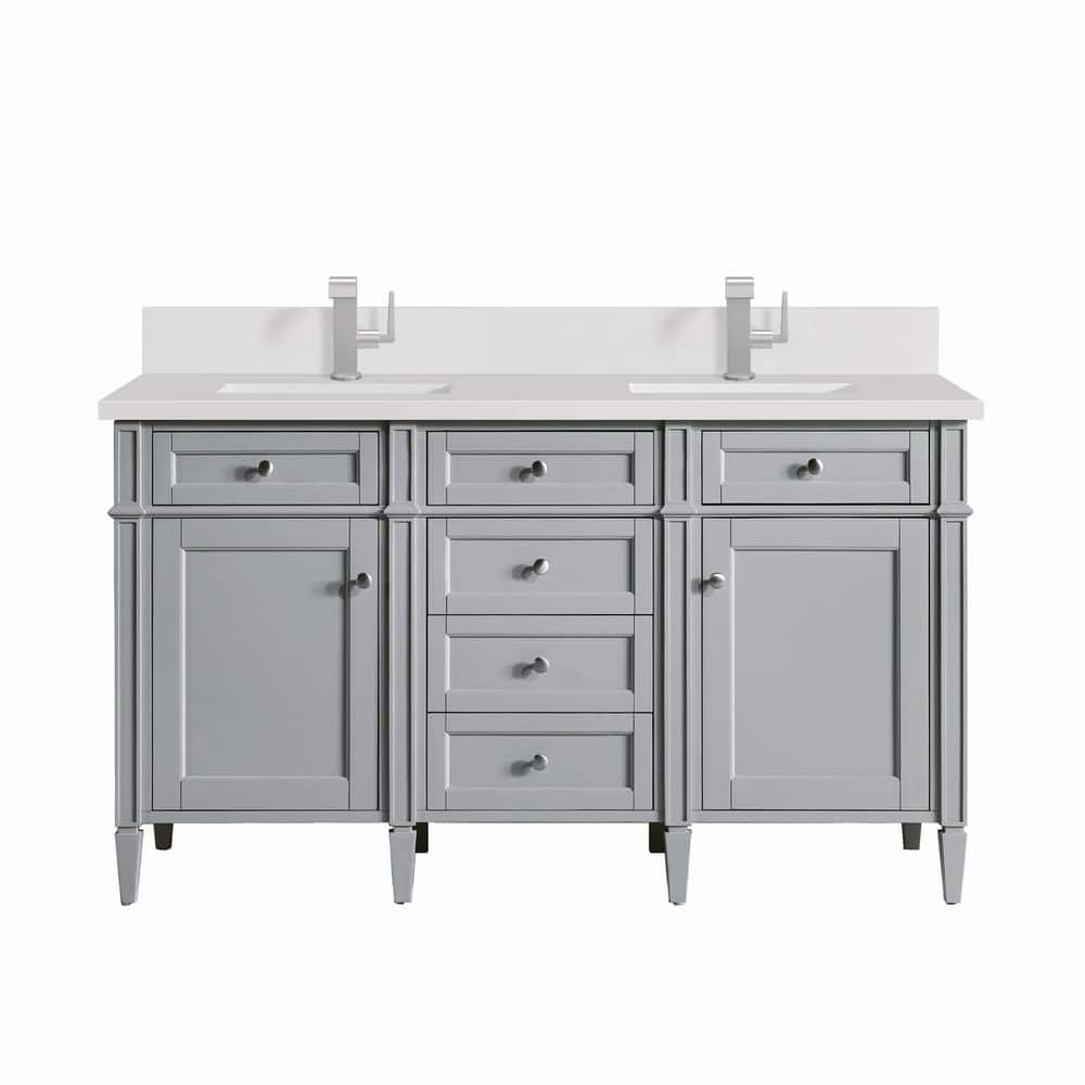 James Martin Vanities 650-V60D-1WZ Brittany 60" Double Basin Poplar