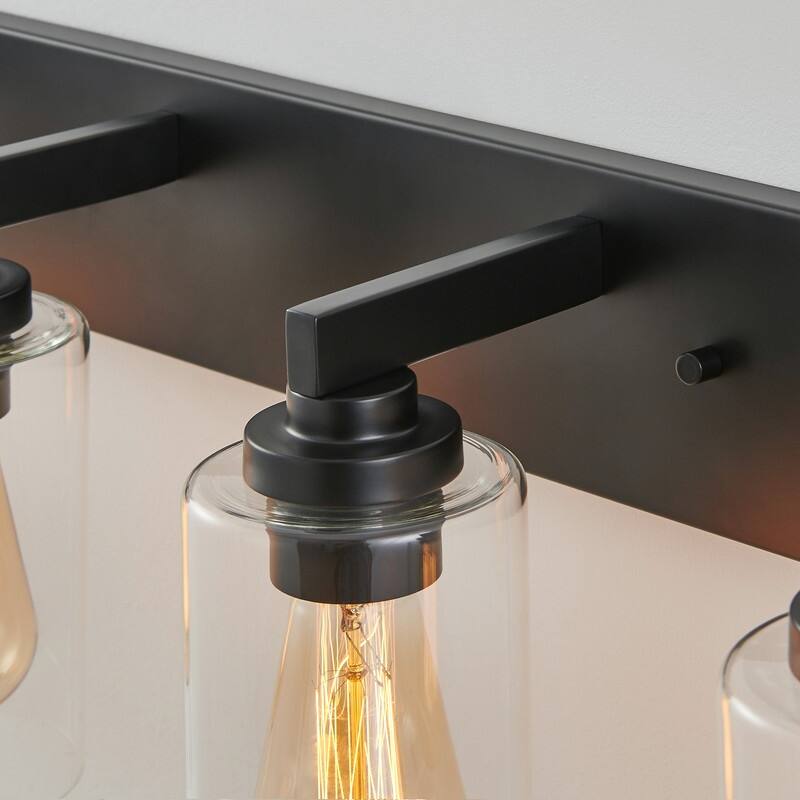 KAWOTI 3-Light Bathroom Vanity Light with Clear Glass Shade