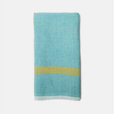 Laundered Linen Aqua/Lime Towels 20x30 - Set of 2