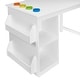 preview thumbnail 9 of 7, RiverRidge Kids Playroom Art Activity Table with 2 Cubbies and 2 Bookracks - White with 2 Gray Fabric Bins