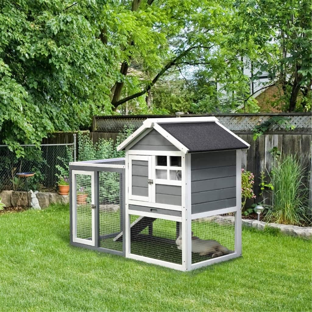 Multiple Door Wooden Small Animal Cage with Ideal for Rabbits, Bunnies, and Others Animals