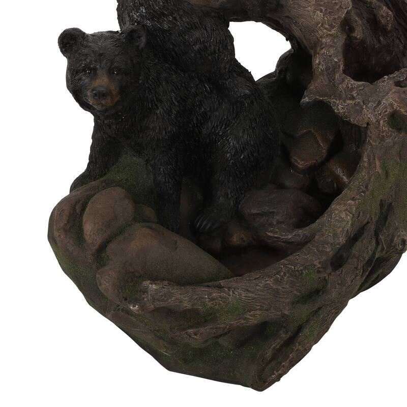 Datona Outdoor Outdoor Bears on a Log Fountain by Christopher Knight Home