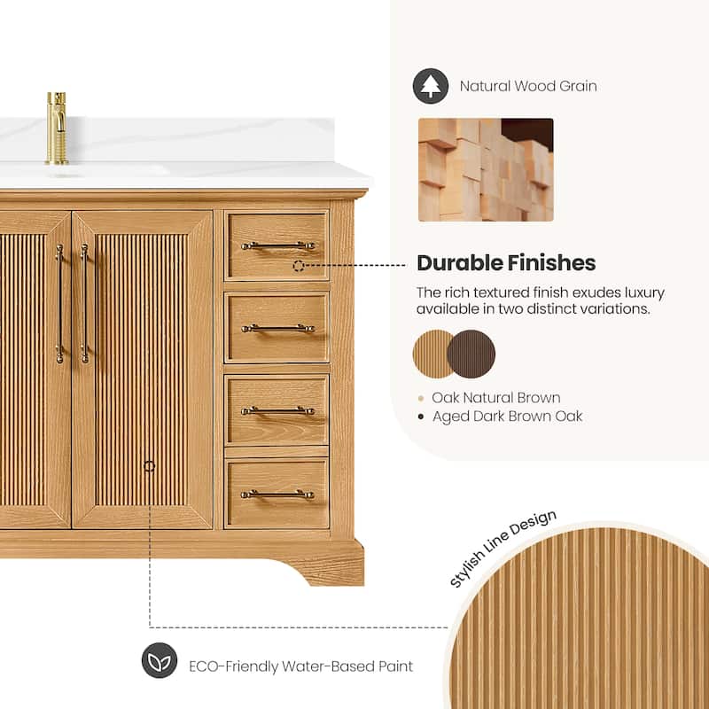 Tokyo Bath Vanity with Quartz Stone Top without Mirror