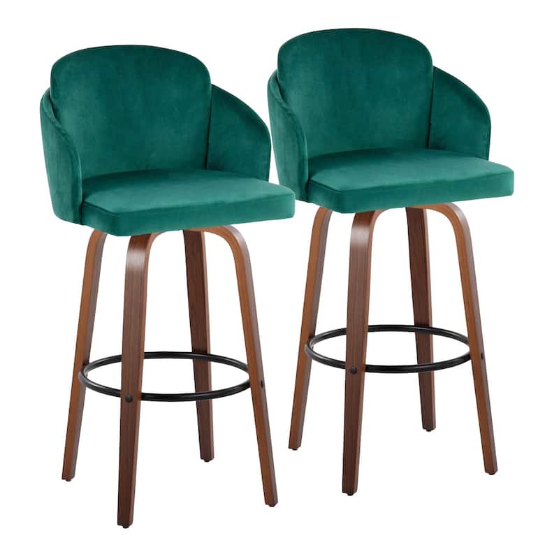 Dahlia 30" Fixed-Height Barstool - Set of 2 - Green