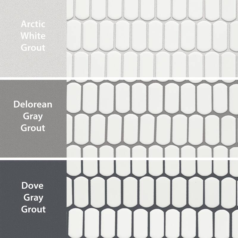 Merola Tile Hudson Capsule Matte White 12-1/4" x 13-1/8" Porcelain Mosaic Floor and Wall Tile