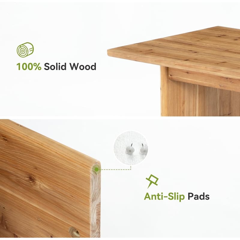 Solid Wood Dining Table for 6, 63" Farmhouse Rectangle Kitchen Dinner Tables - 31.49"W x 62.99"L x 29.92"H