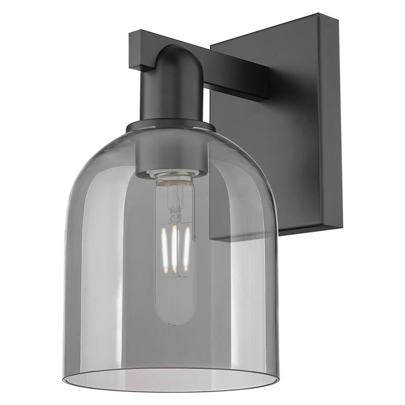 Innovations Lighting 716-1W-12-6 Bella Sconce Bella 12" Tall Wall - Matte Black / Light Smoke