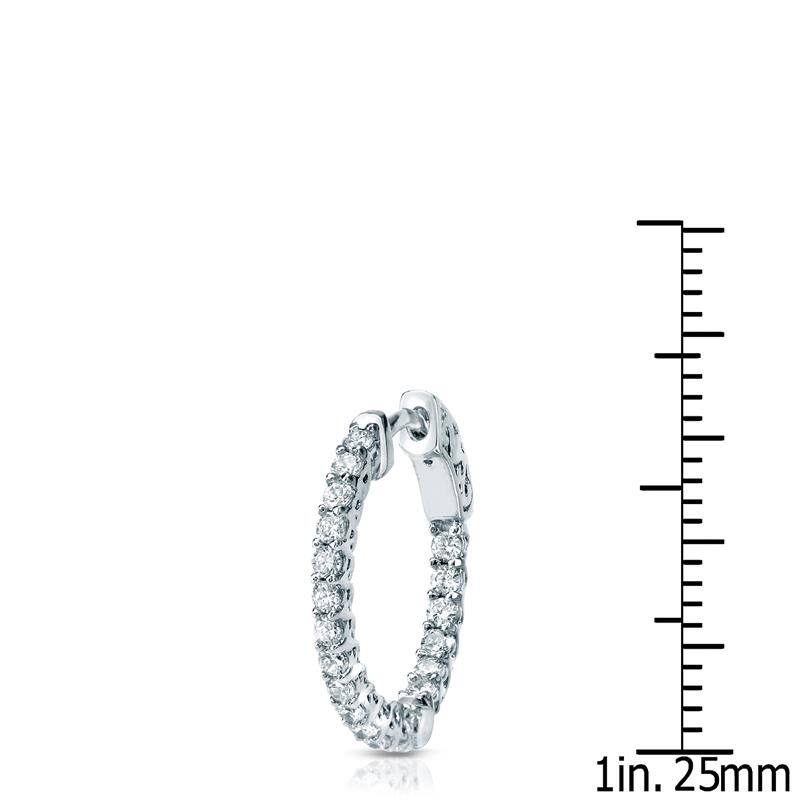 Auriya 14k Gold 2 carat TW Small Diamond Hoop Earrings-17 mm (0.66-inch) (H-I or J-K, SI1-SI2 or I1-I2)