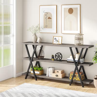 Console Table, Narrow Long Sofa Table with Storage for Entryway