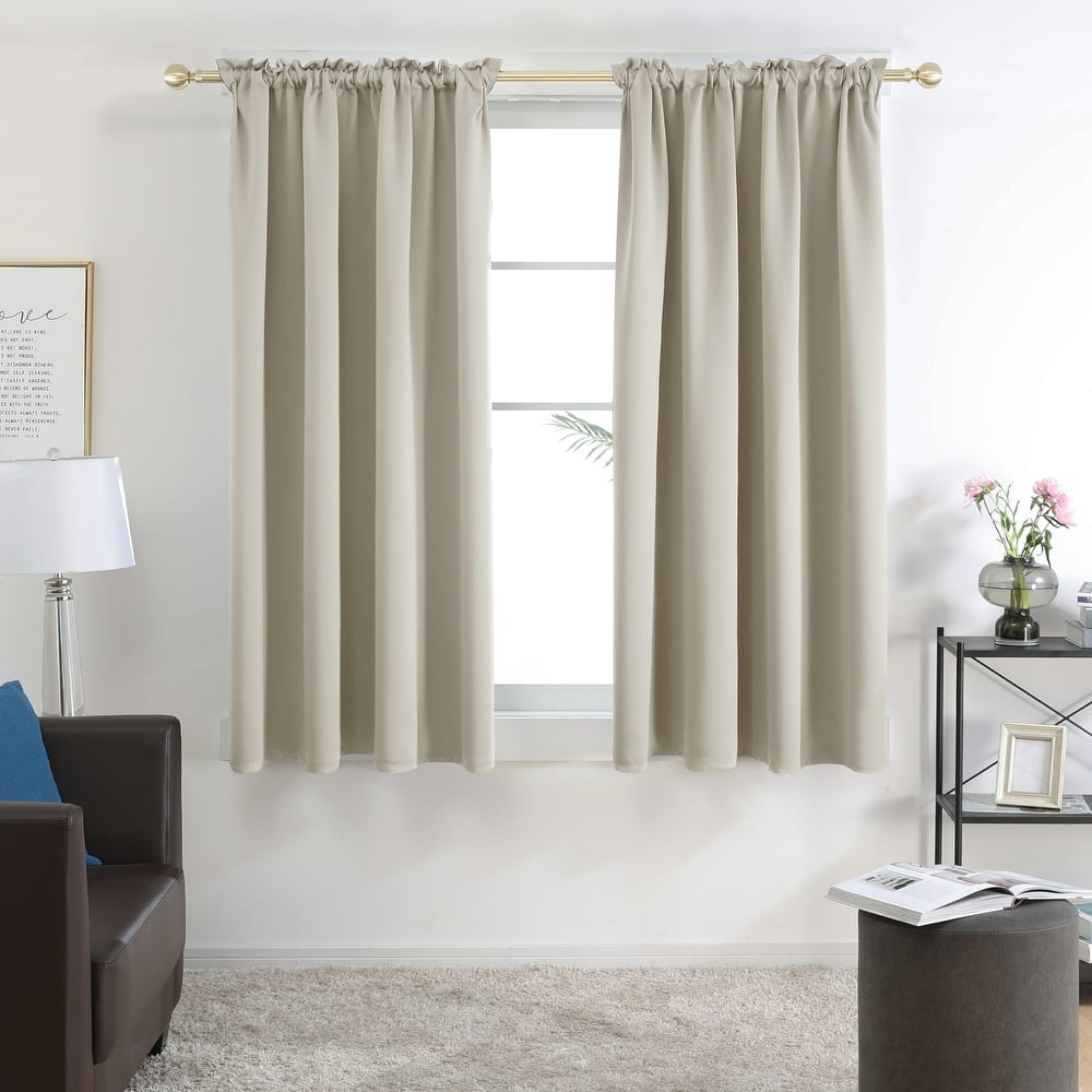 Deconovo Solid Rod Pocket Curtain Panel Pair (2 Panel)