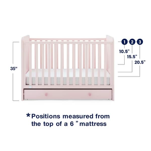 dimension image slide 4 of 8, Graham 4-in-1 Convertible Crib with Storage Drawer - Greenguard Gold Certified