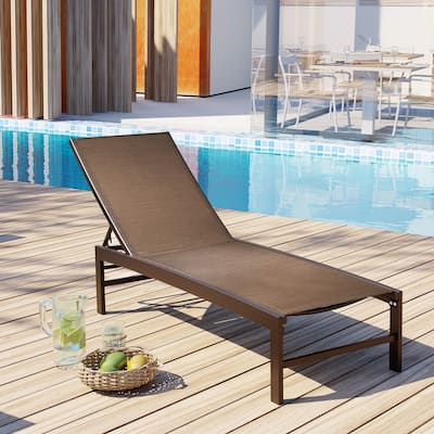 VredHom Aluminum Adjustable Outdoor Chaise Lounge Chair - 60.4 in L * 24.6 in W * 16.1/40.8 in H