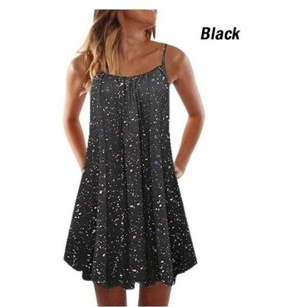 Shop Women Beach Dress Summer Casual Spaghetti Strap Sundress
