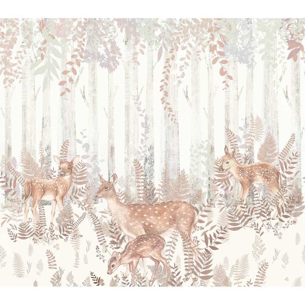 Veer Decor Fawn Meadow Wall Mural - Taupe