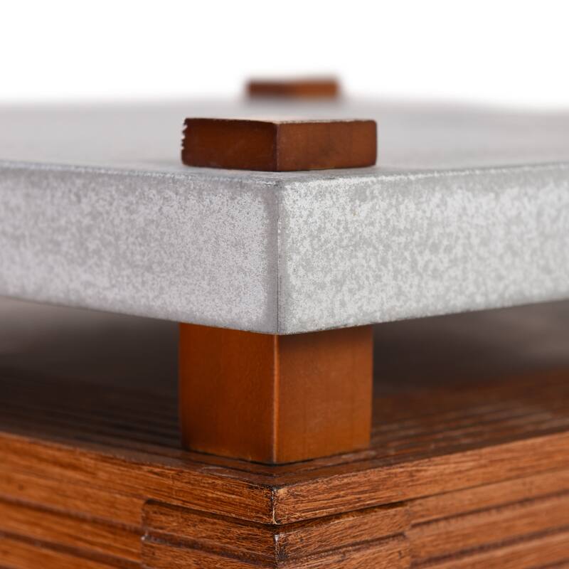 StyleCraft Norman Wyatt Home - Fern Plant Stand - Cement Gray & Zebra Cherry