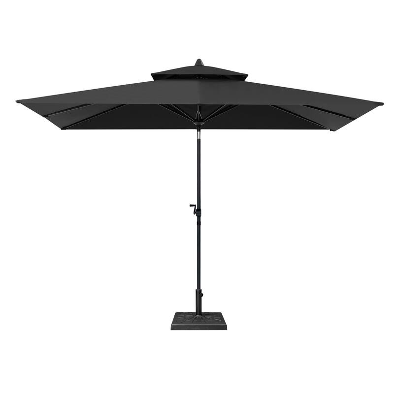 10 x 6.5 FT Outdoor Double Top Patio Market Umbrella with Base