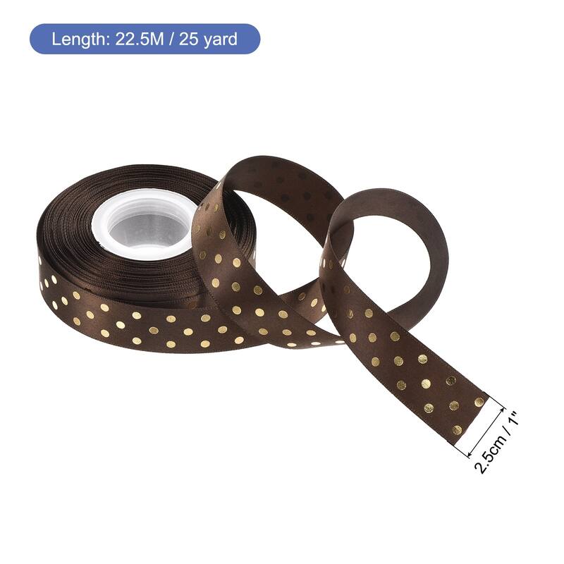 Grosgrain Ribbons 25 Yards Ribbon Bow Decoration for Craft - Coffee - 25 Yards x 1 Inch