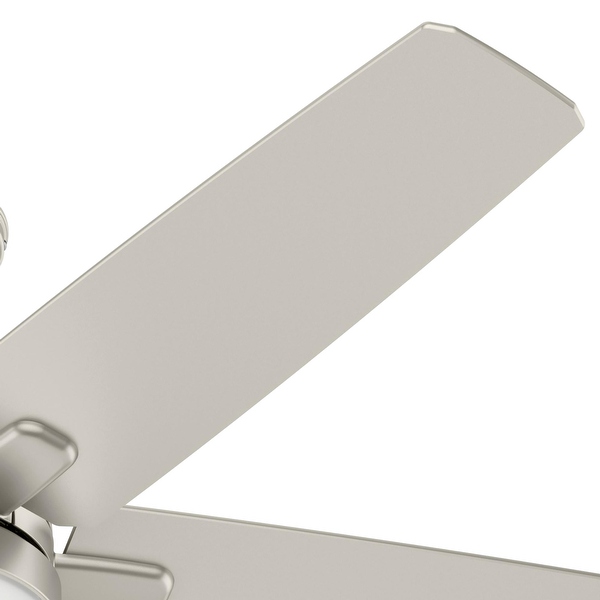 Hunter 50478 Cavera II 52 in. Indoor Matte Nickel WiFi Enabled Smart Ceiling Fan with Light Kit Remote